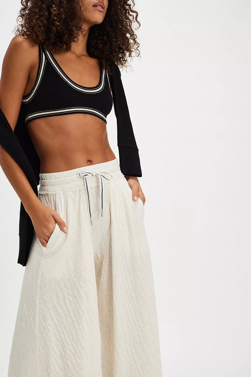 Wait a Minute Wide Leg-Oatmeal Heather