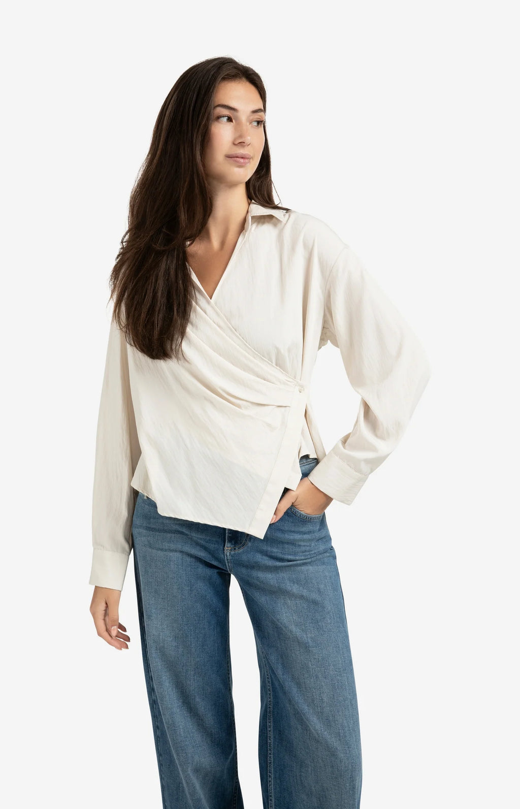 Fitted Wrap Blouse
