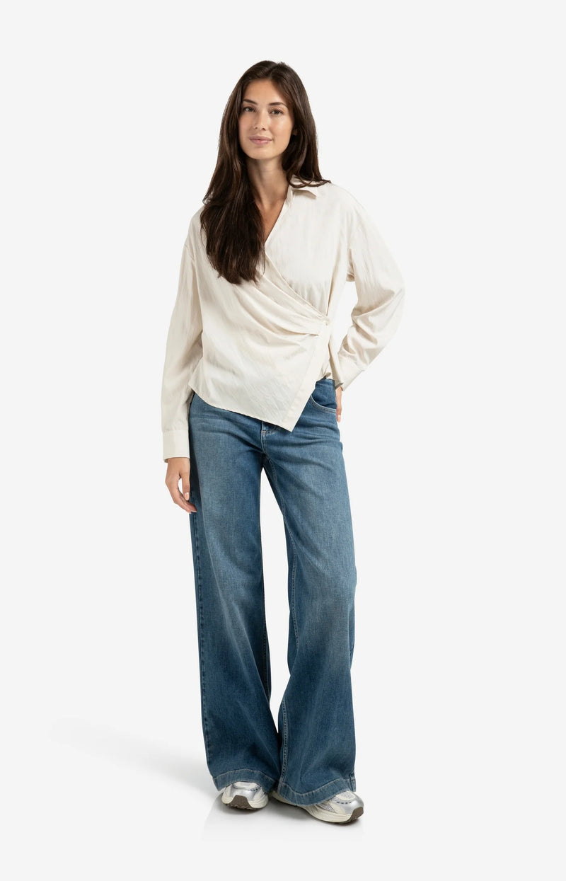 Fitted Wrap Blouse
