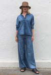 Denim Wide Leg Pant - Light Wash