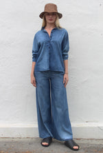 Denim Wide Leg Pant - Light Wash
