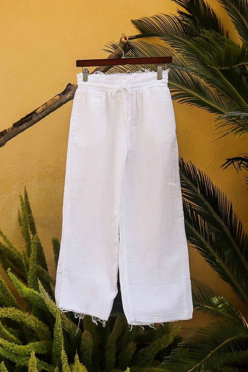 Cotton Solid Billy Pant - White