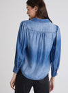 Vintage Wash Pin Tucked Denim Button Down