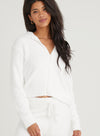 Long Sleeve Zip Hoodie - White