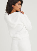 Long Sleeve Zip Hoodie - White