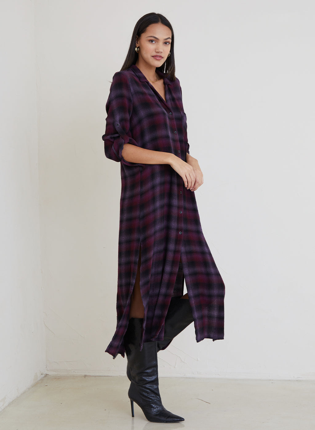 Mayfield Rolled Sleeve Duster Dress
