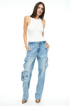 Bobbie Mid Rise Loose Straight Cargo Jean