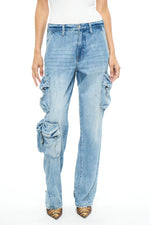 Bobbie Mid Rise Loose Straight Cargo Jean