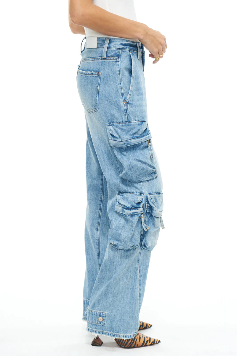 Bobbie Mid Rise Loose Straight Cargo Jean