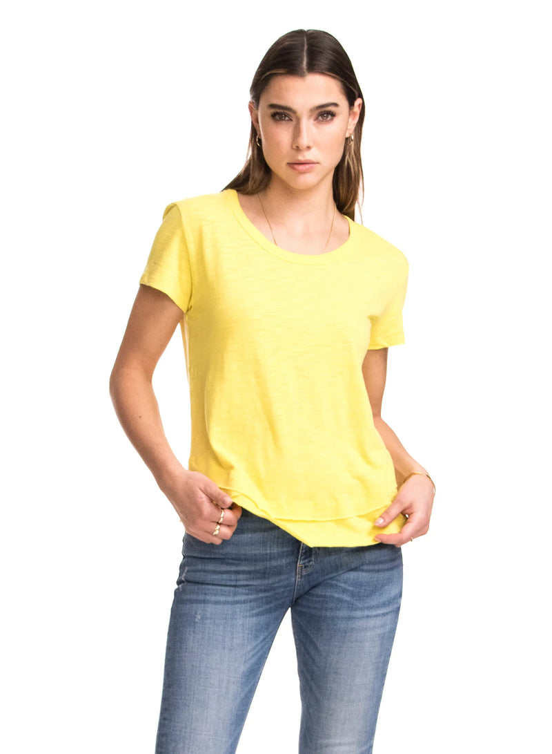 Ava Mock Layer T-Shirt - Yellow