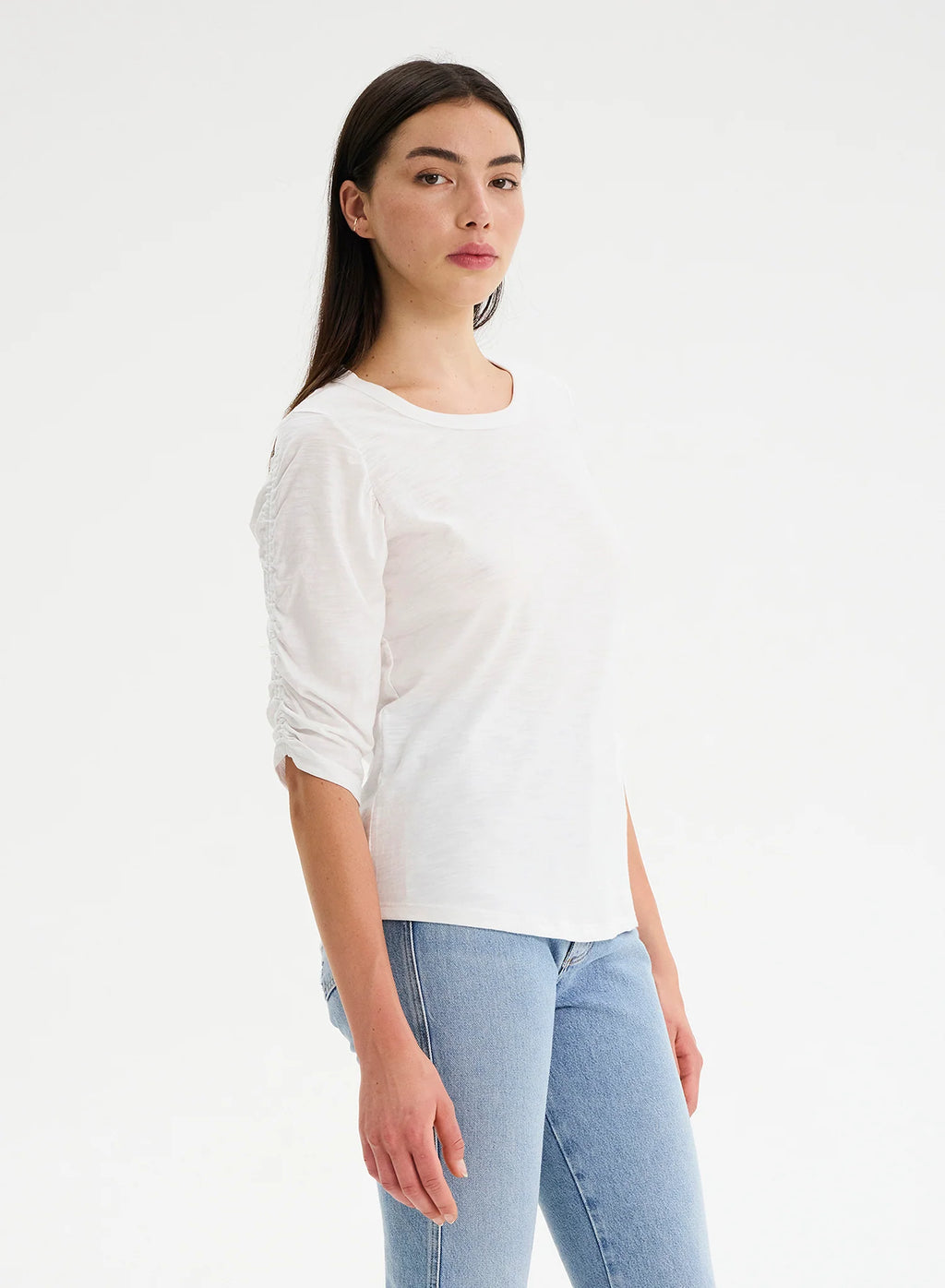 Kristina Ruched Sleeve T-Shirt