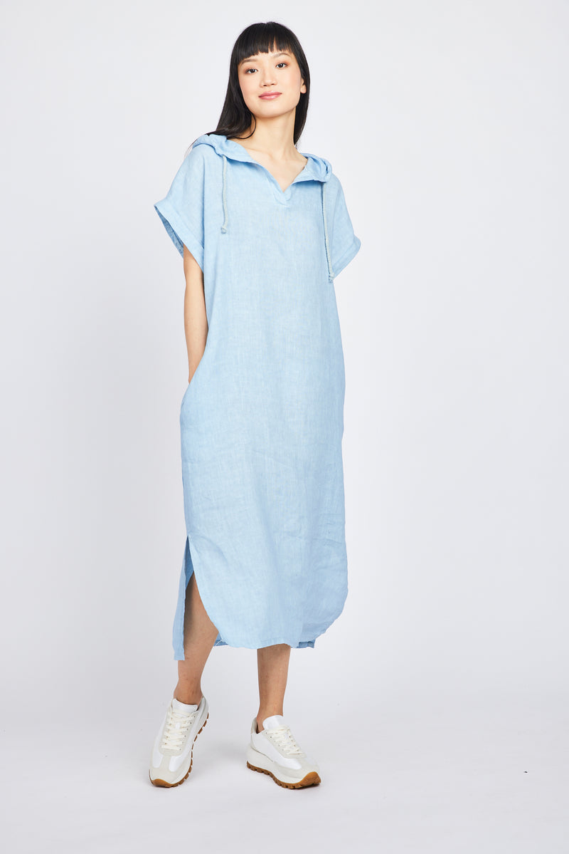 Maxi Linen Dress With Hood