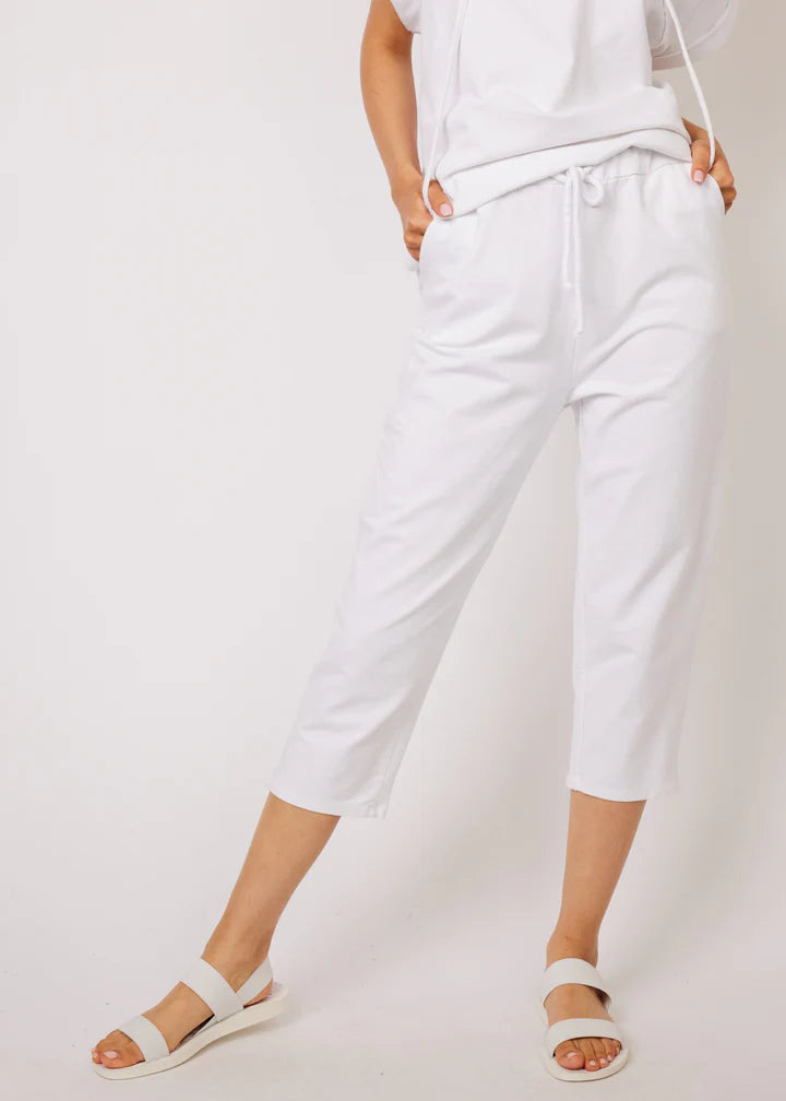 Terry Cotton Capri - White