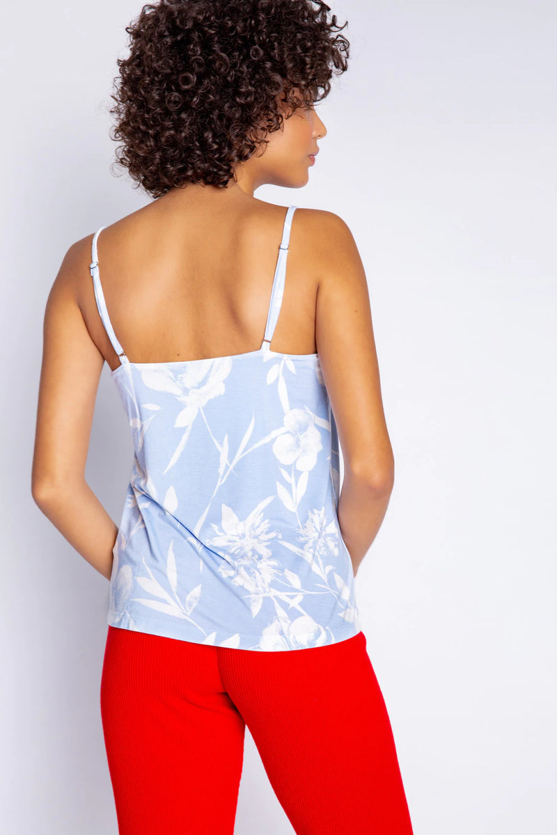 Luxe Floral Ice Blue Cami