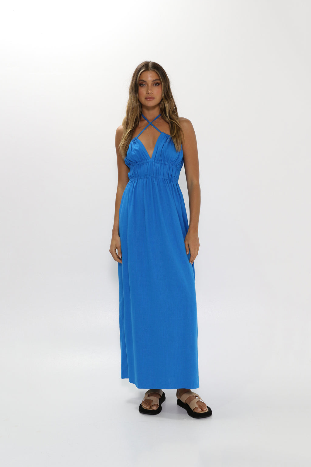 Winnie Maxi Dress - Sea Blue