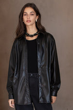Anny Vegan Leather Shirt - Black
