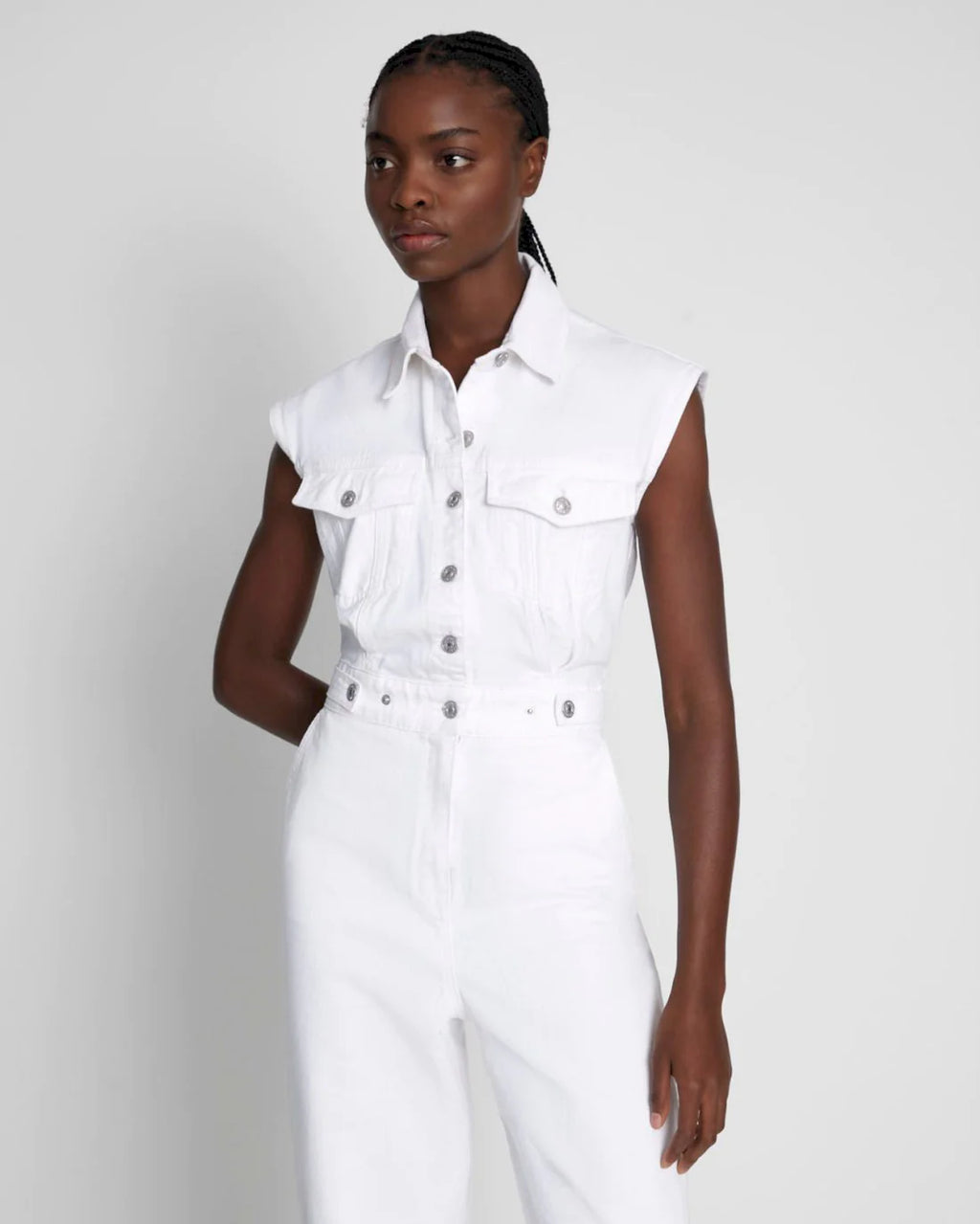 Sleeveless Balloon Jumpsuit White Feather And Stone Boutique