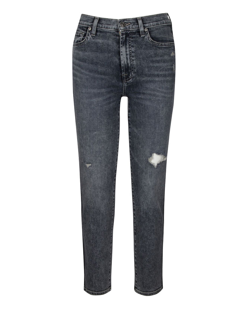 High Waist Cropped Straight Jean